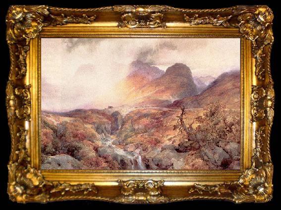 framed  Moran, Thomas Pass at Glencoe, Scotland, ta009-2